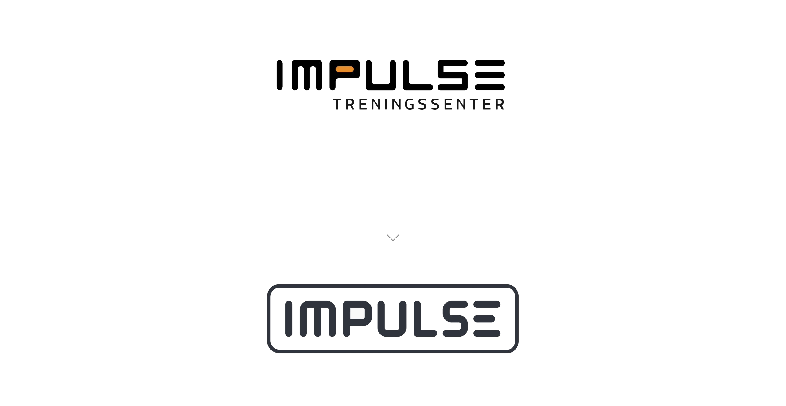 Impulse logoen før og etter vi justerte den.