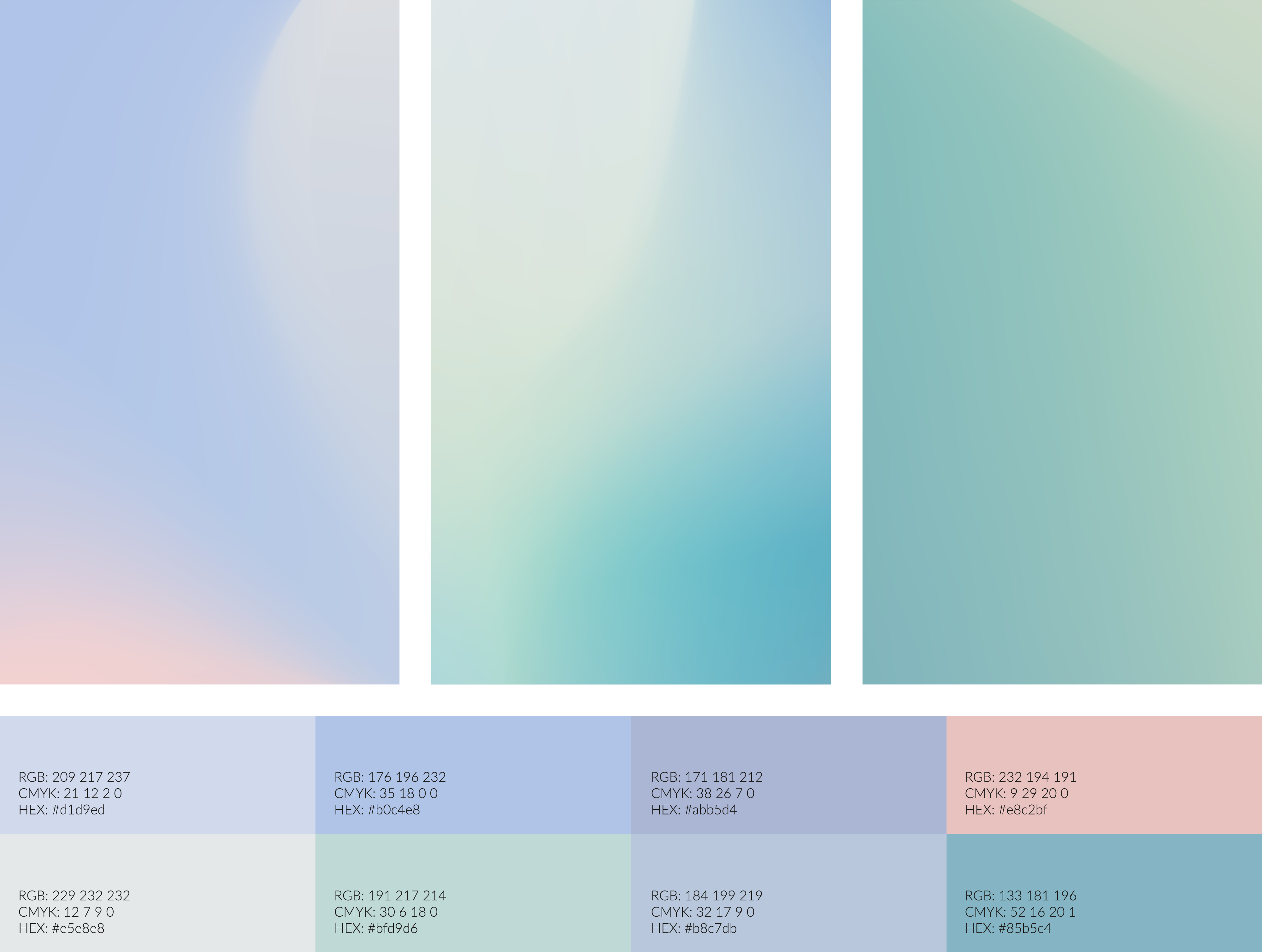 Headspin har gitt INAQ en fargeprofil med forløpninger og pastellfarger, som representerer trygghet og tillit.