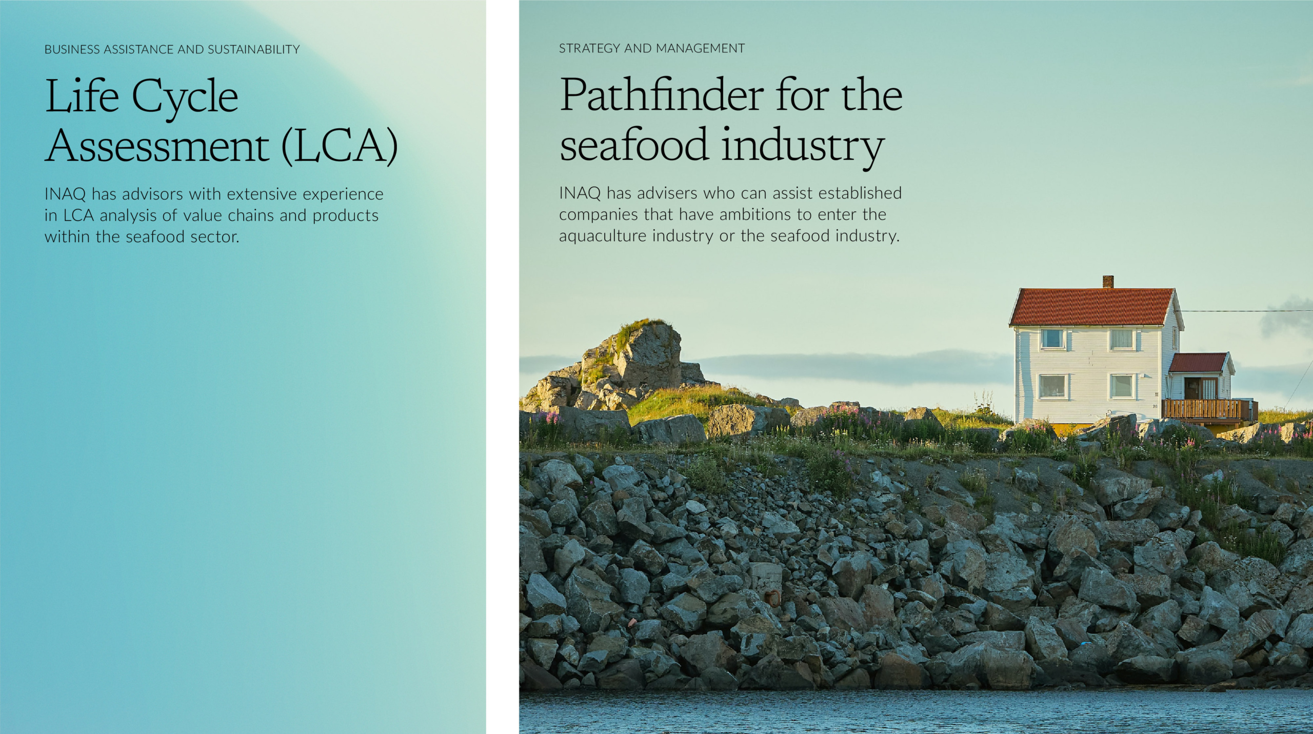 Grafisk design. Slik ser INAQs tjenester ut i ny visuell drakt.