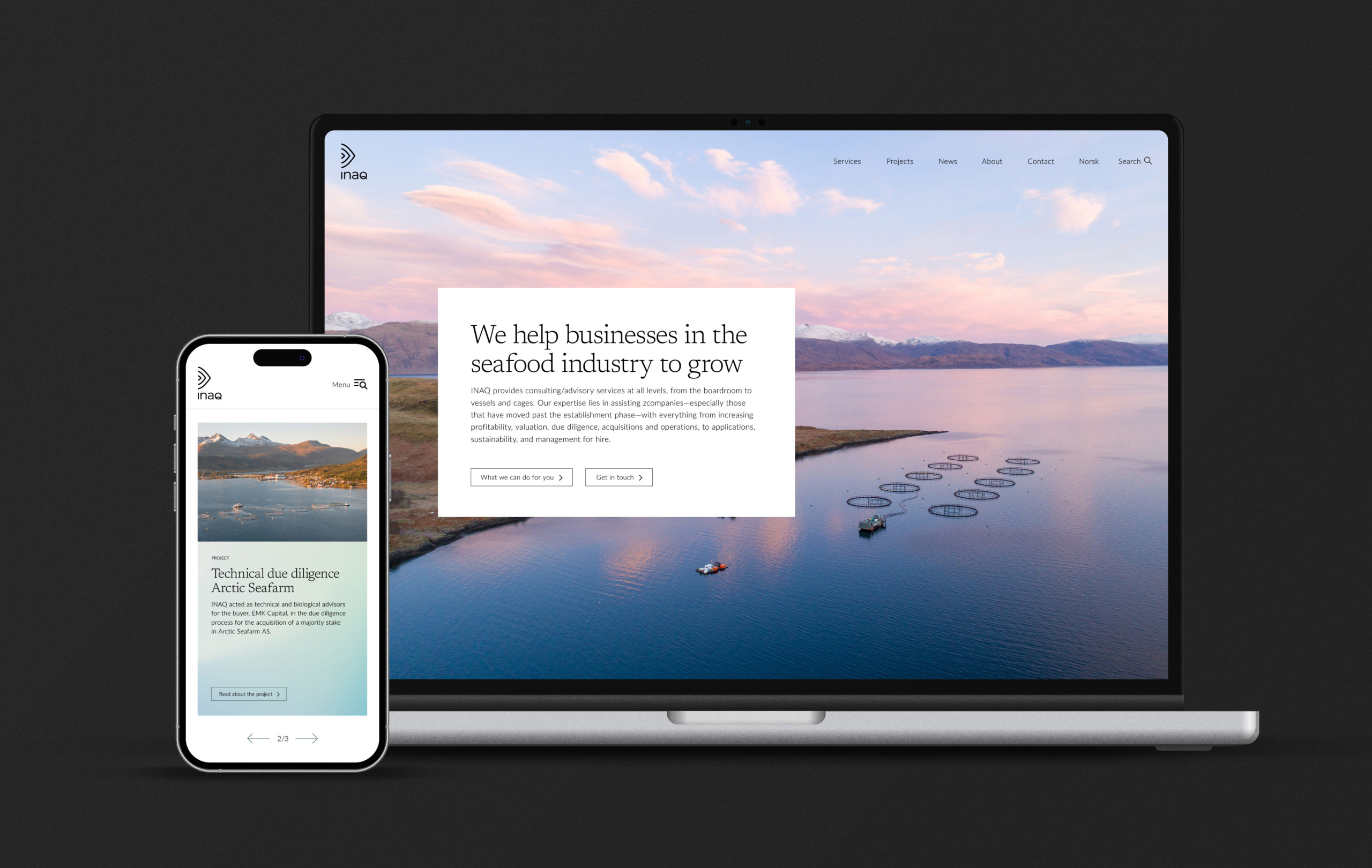 Headspin har utviklet INAQs nye nettsider.