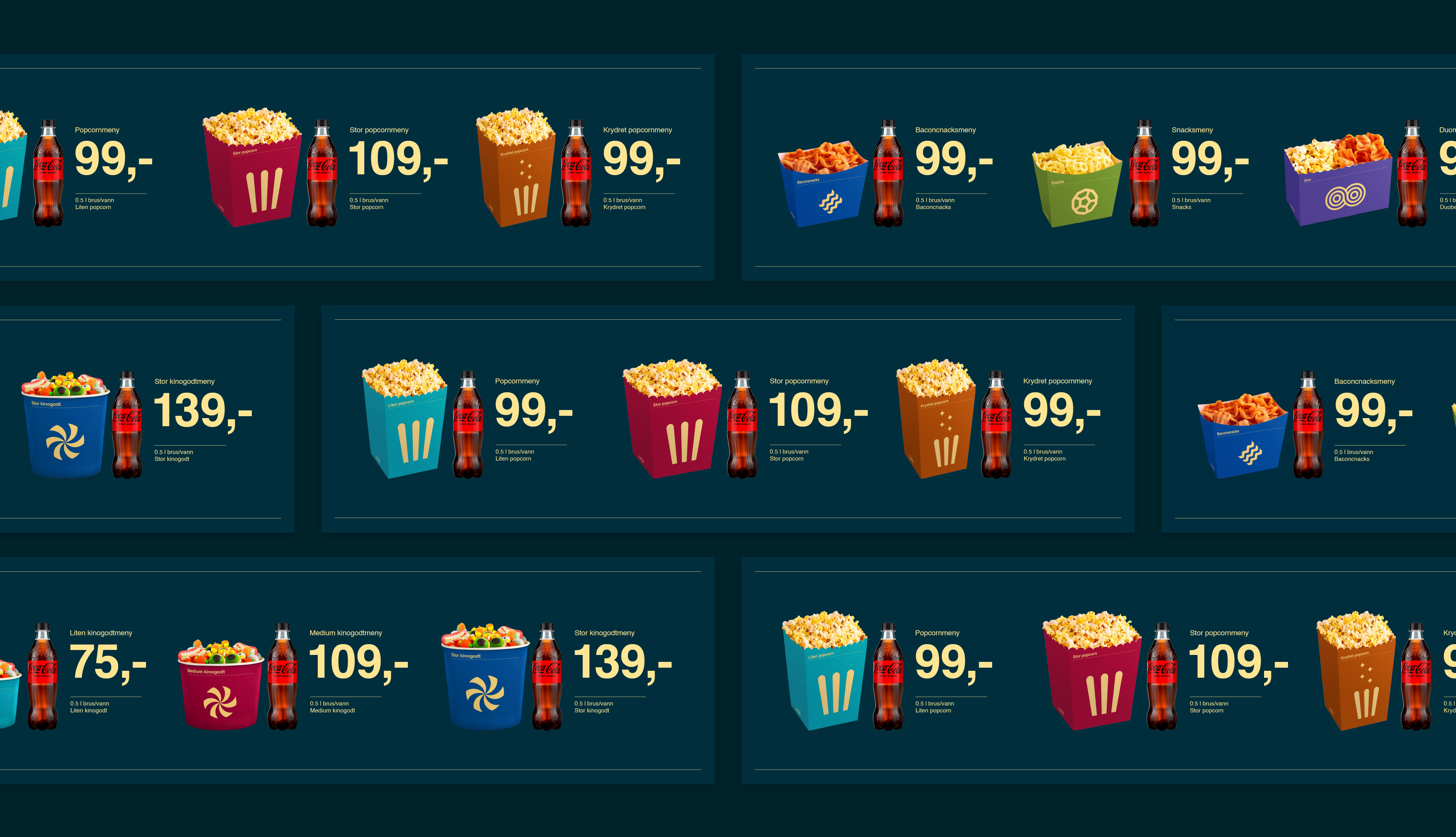 Grafisk design: Locations meny-oversikt med ny visuell identitet.