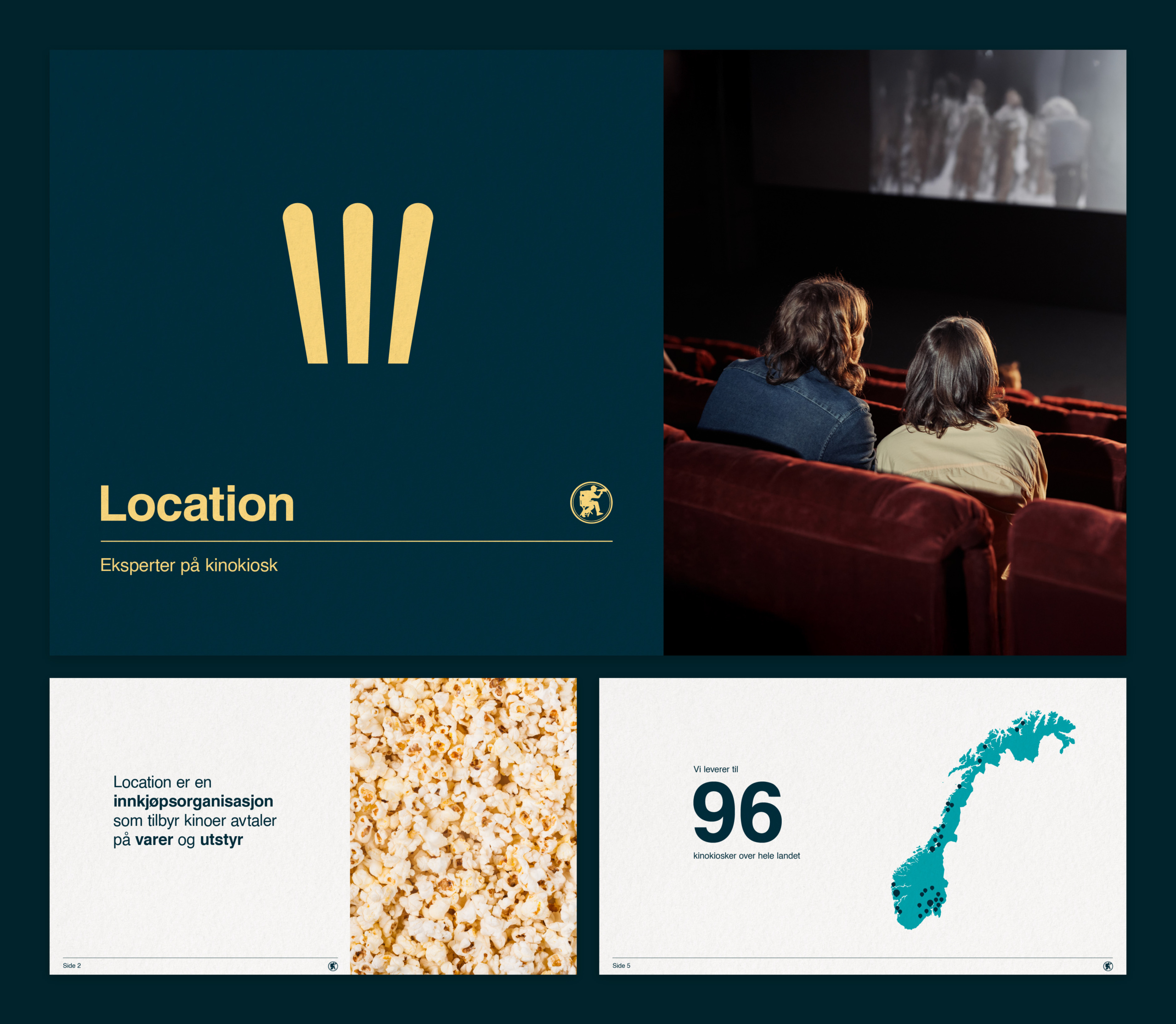 Grafisk design: Eksempler på slides laget i den nye PowerPoint-malen som Headspin har utviklet for Location.